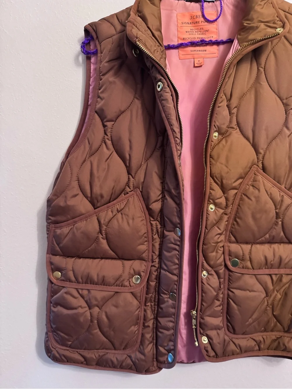 J.Crew Brown Quilted Vest